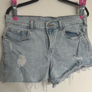 OLD NAVY HIGH WASTED DISTRESSED SHORTS LIGHT WASH | Size 10